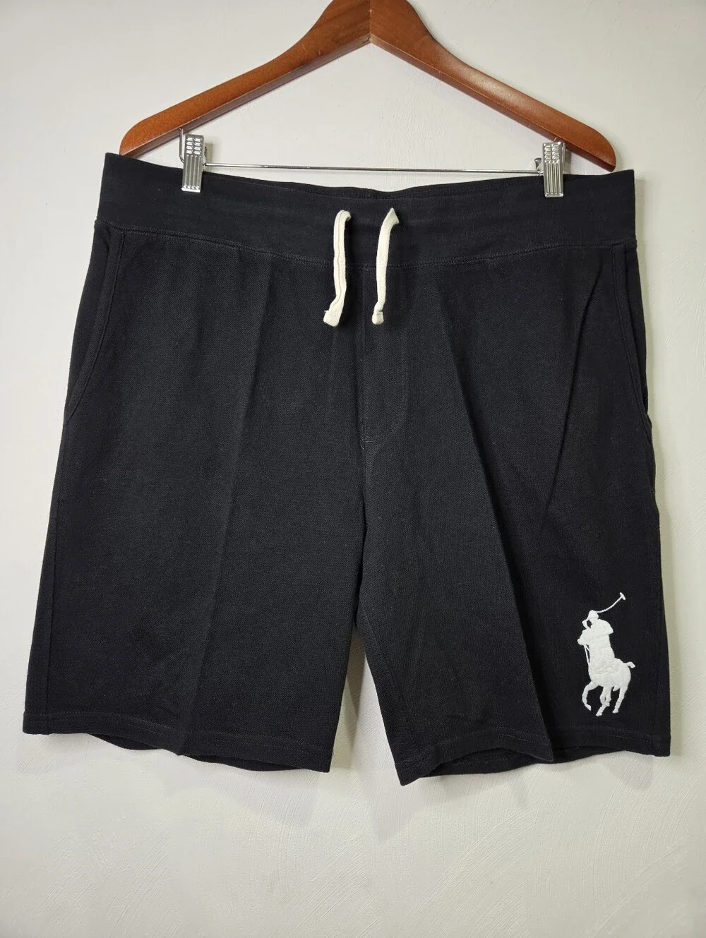 Polo Ralph Lauren Big Pony Logo Drawstring Shorts Black Size XL